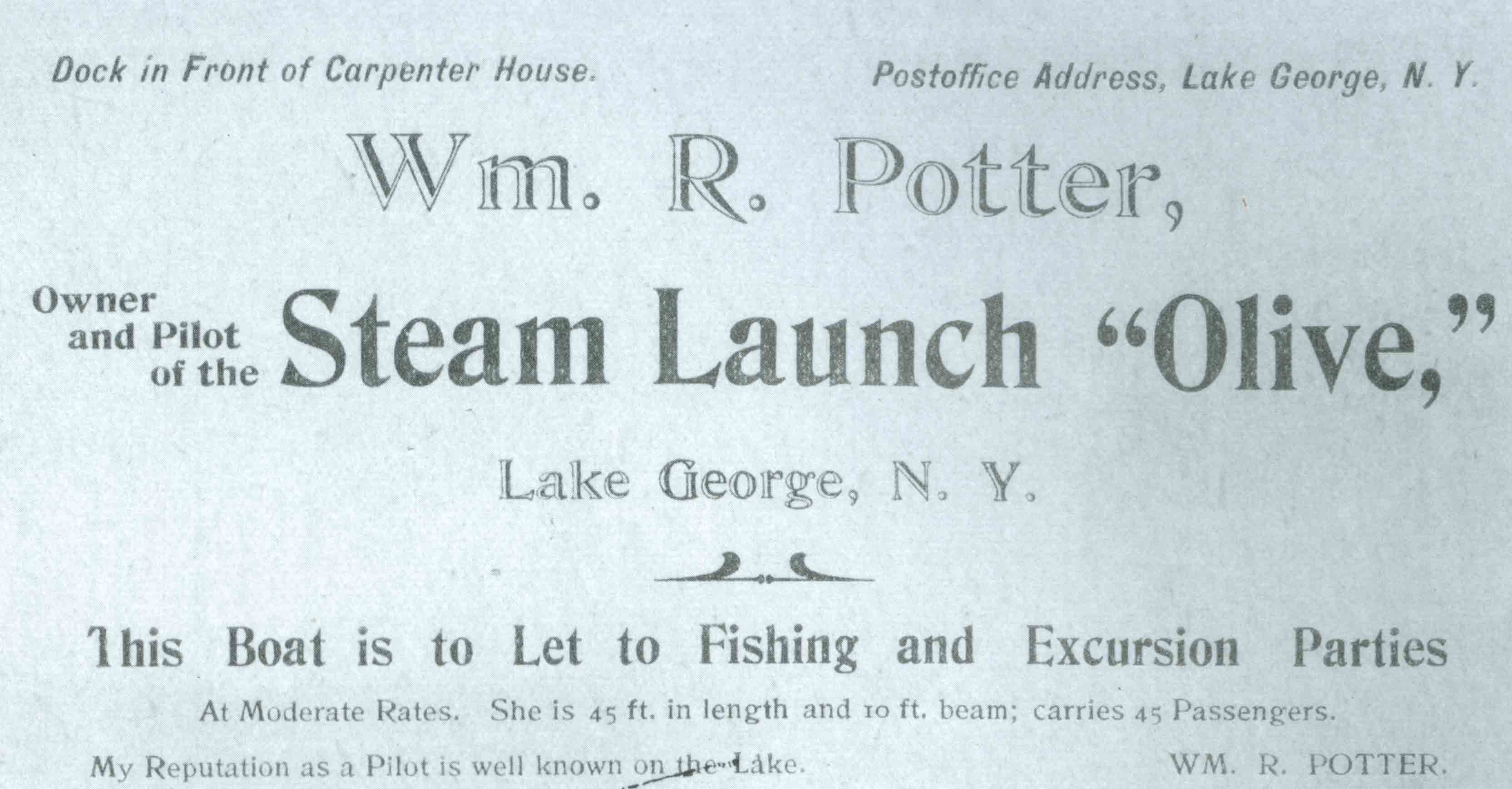 Wm. R. Potter Advertisement, c. 1894