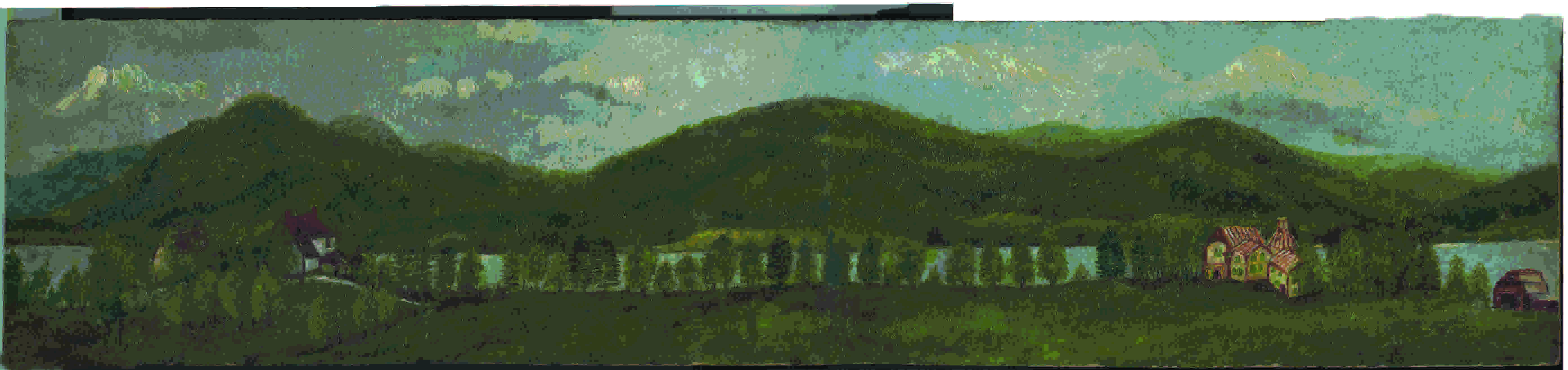 Painting of the Seven Pines and the Red House