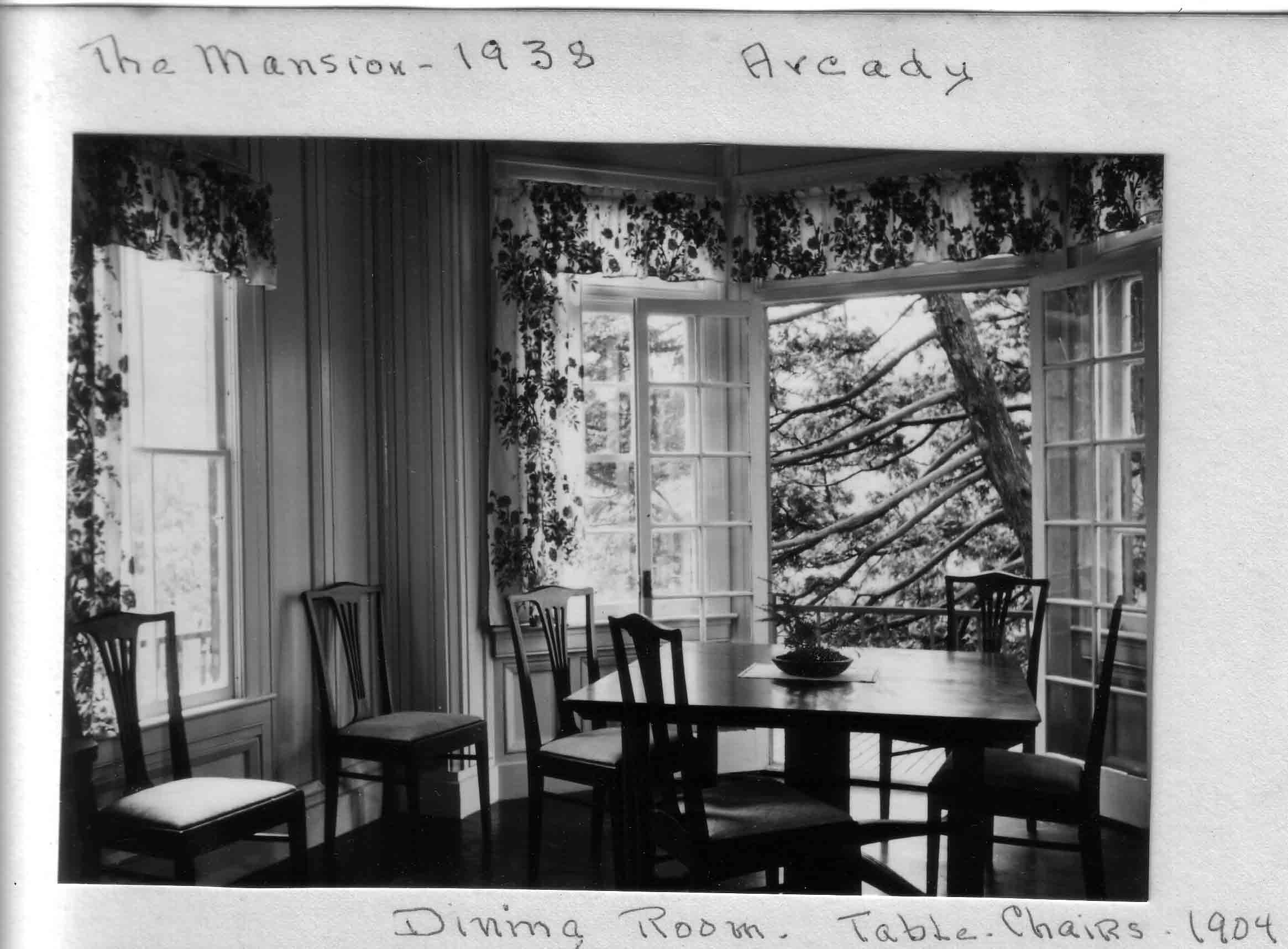 Arcady (The Mansion) Dining Room, 1904